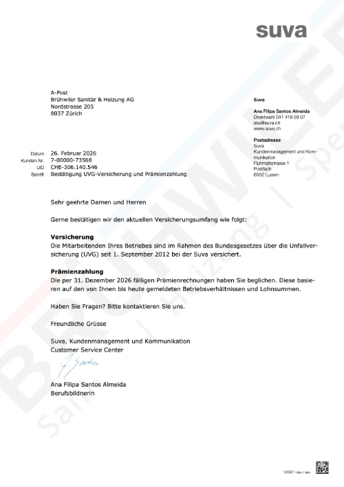 Bestätigung öffnen